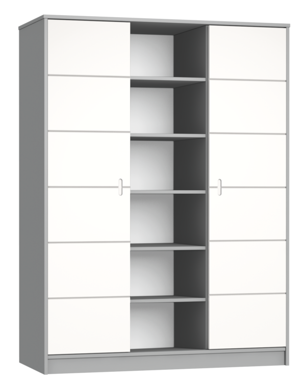 Alda Selyemszürke 3 osztású szekrény
