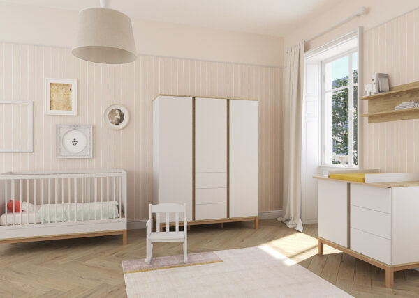 Loop White & Oak 3 osztású szekrény - Image 3