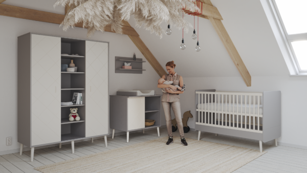 PEAK Grey & White 3 osztású szekrény // utolsó darab (korábbi gyártás) - Image 2