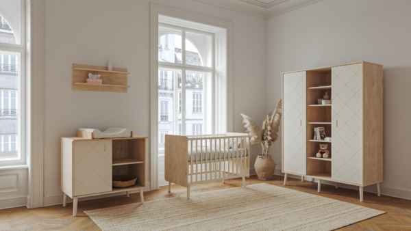 Peak Natural Oak & White 120-as babaágy - Image 2