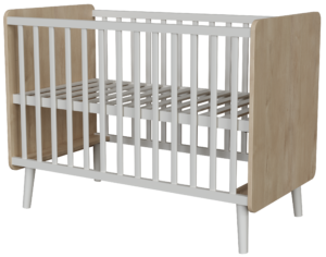 Peak Natural Oak & White 120x60 babaágy