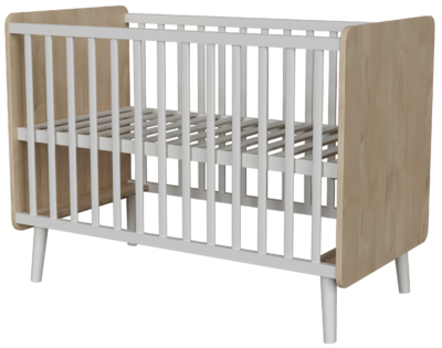 Peak Natural Oak & White 120x60 babaágy