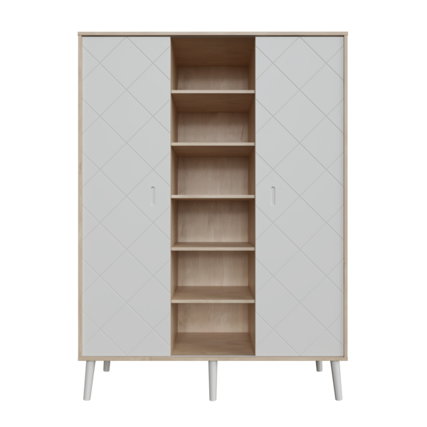 Peak Natural Oak & White 3 osztású szekrény - Image 2