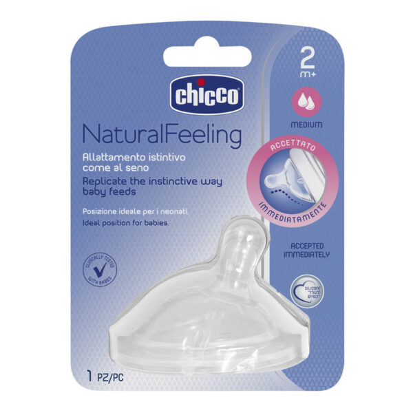 Chicco Natural Feeling ferde etetőcumi 2hó+ 1 db