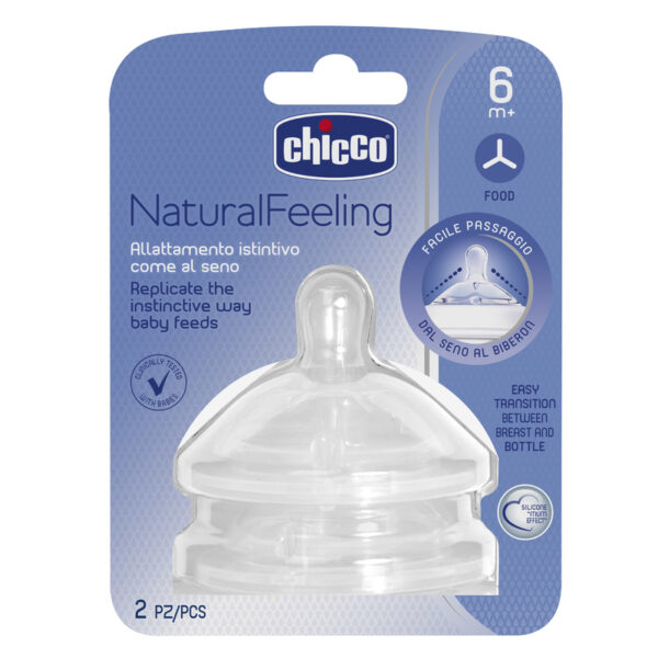 Chicco Natural Feeling pépes etetőcumi 6hó+ 2 db