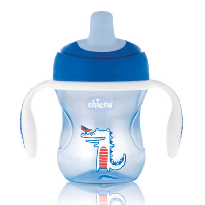 Chicco Training Cup 2in1 gyakorló-itatópohár kivehető szeleppel 200ml Kék