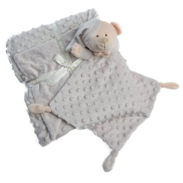 Gamberritos takaró - plüss buborékos anyagú 80x110cm plüss szundikendővel maci szürke 10339 - Image 2