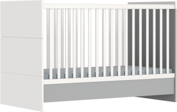 Faktum ALDA Selyemszürke kiságy, átalakítható babaágy 140x70