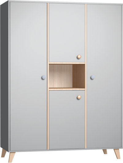 Colette Szürke 3 osztású szekrény