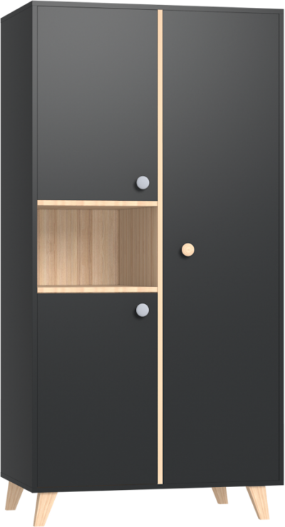 Colette Antracit 2 osztású szekrény