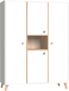 Colette Fehér 3 osztású szekrény