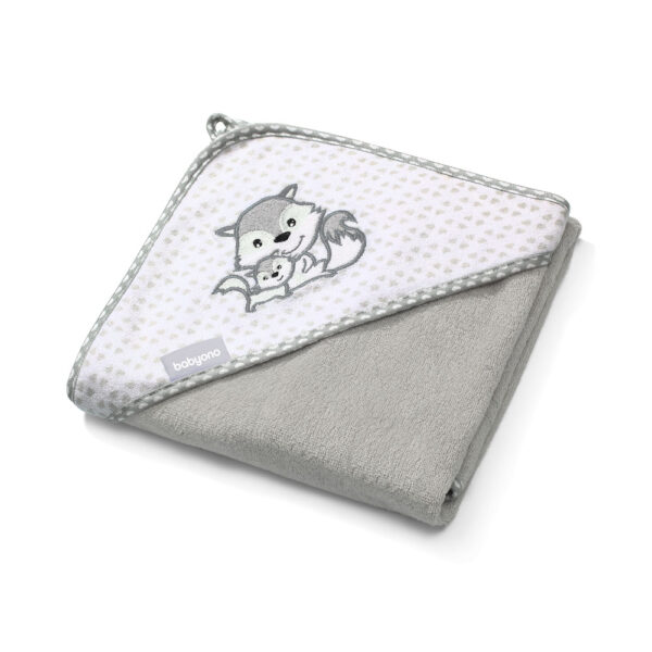 BabyOno fürdőlepedő kapucnis 100x100cm bambusz Róka