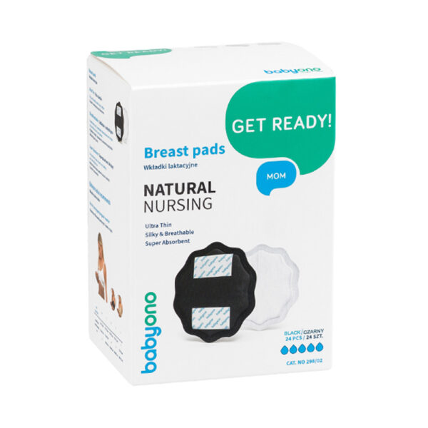 BabyOno Natural Nursing eldobható melltartóbetét 24db fekete