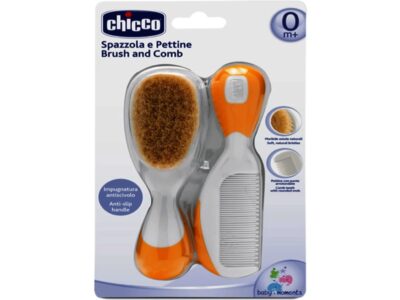 Chicco Fésű/kefe természetes sörtékkel narancssárga