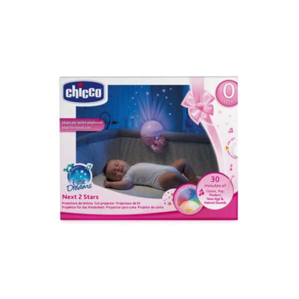 Chicco Next2 Stars projektor plüss macival - Rózsaszín - Image 3
