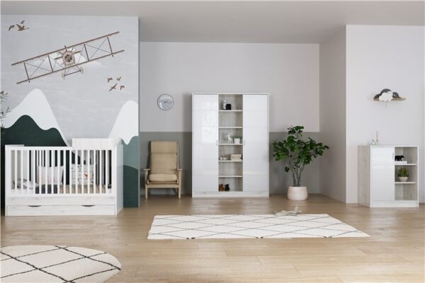 Tone White-Grey 3 osztású szekrény - Image 5