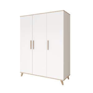 FLIP White & Oak 3 osztású szekrény