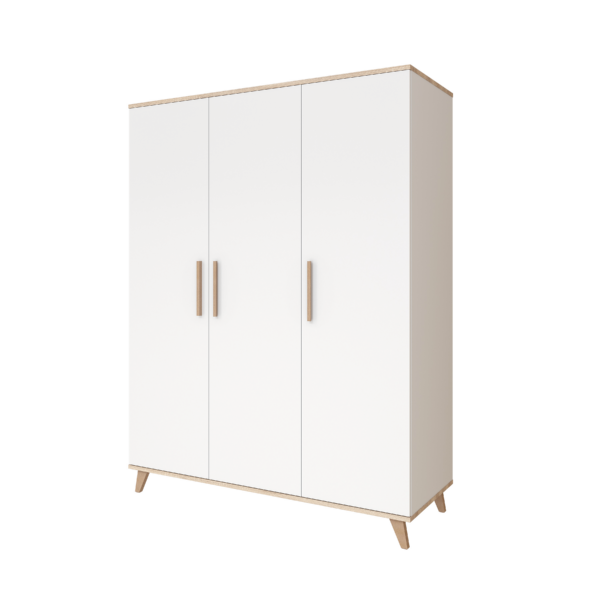 FLIP White & Oak 3 osztású szekrény