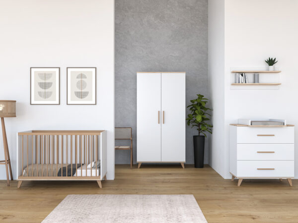 FLIP White & Oak 2 osztású szekrény - Image 4